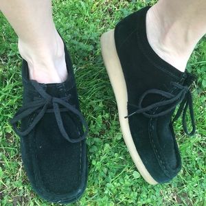 Black Suede Clark’s Wallabees